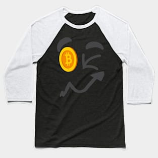 Bitcoin Wink Crypto to the Moon - I Told You So Smile Trend Baseball T-Shirt